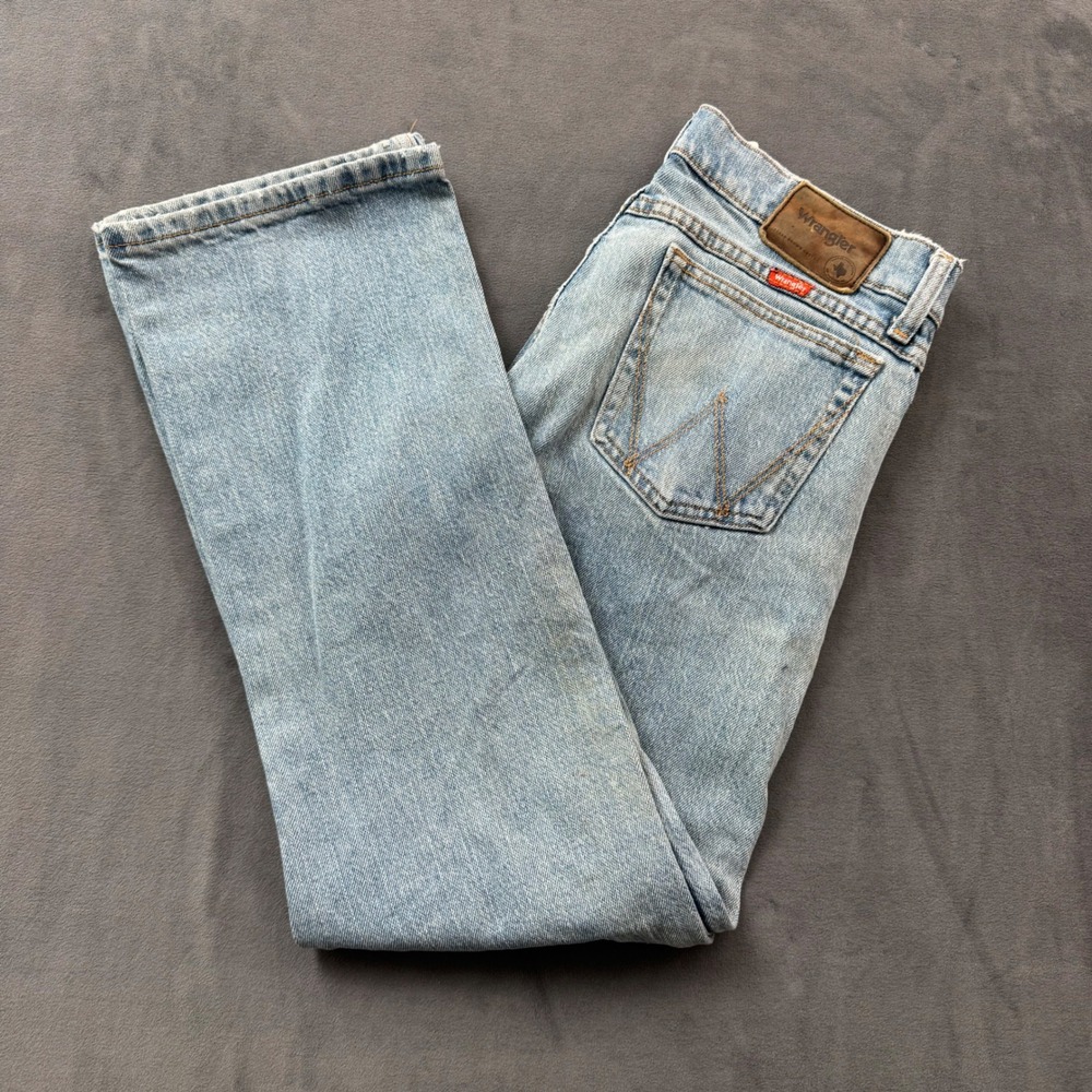 Wrangler Rooted Western Slim Boot Light Wash Denim Jeans 30x30 93TXWWO